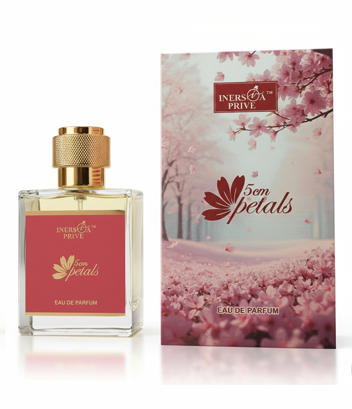 Inersia Prive 5 CM Petals perfume floral fragrance bottle soft feminine scent rose petals jasmine elegant long lasting women perfume India eau de parfum